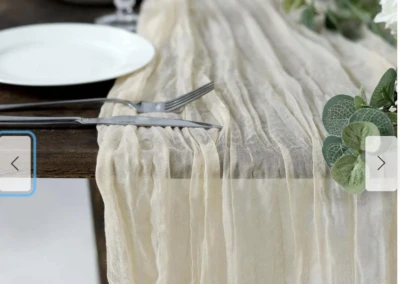 Cream table runners